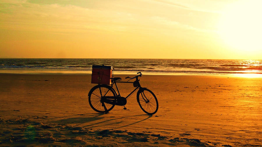 Vintage Aesthetic Bike Sunset Wallpaper
