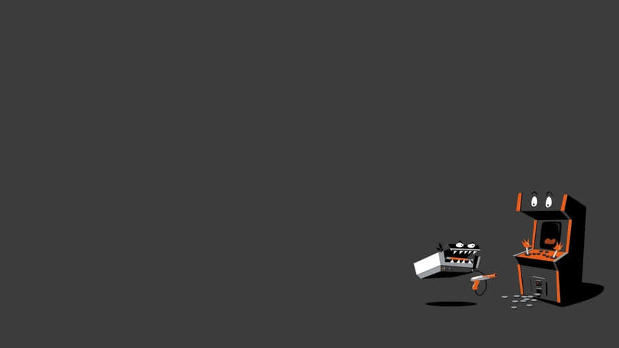 Vintage Pc Sitting On A Wooden Desk Wallpaper