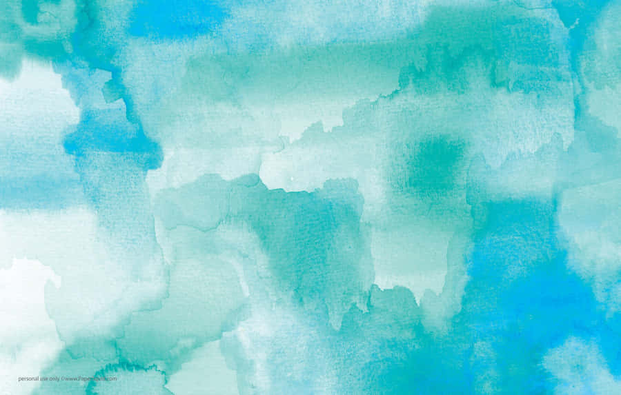 Watercolor Painting Cyan Aesthetic Wallpaper