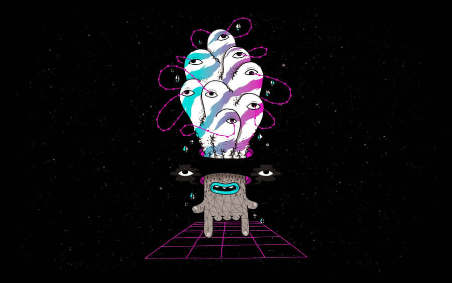 Weird Pfp Of Doodles On Outer Space Wallpaper
