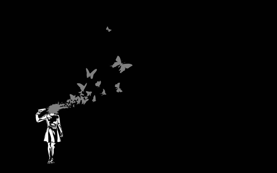 Weird Woman And Butterflies Wallpaper