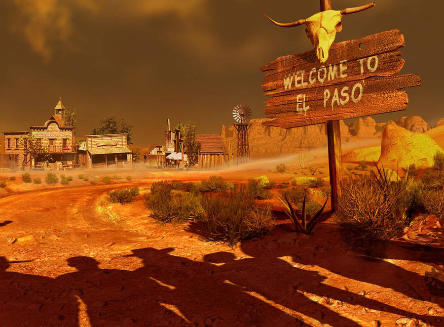 Western El Paso Town Wallpaper