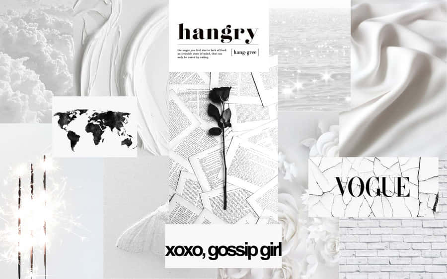 White Aesthetic Laptop With Text Wallpaper