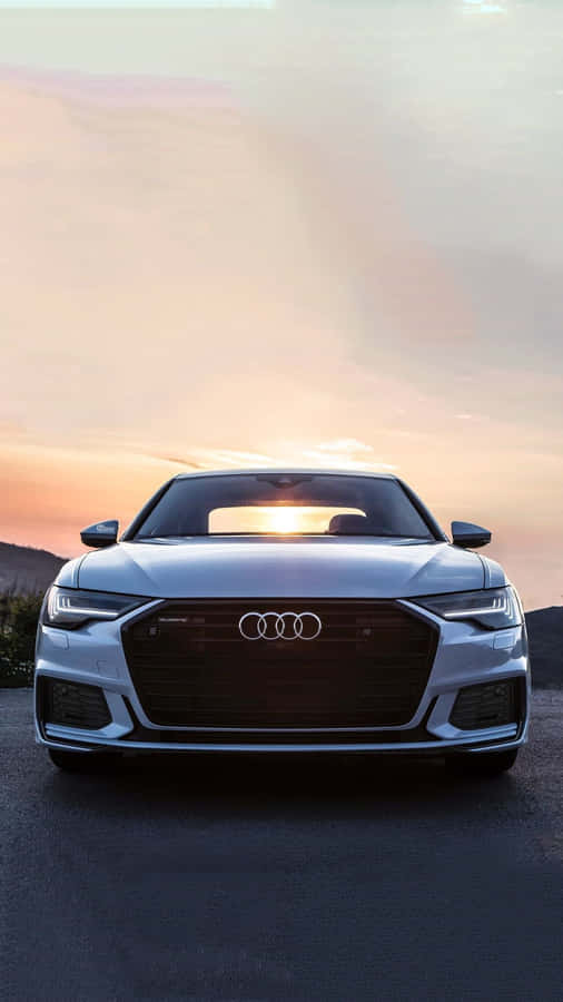White Audi Car Iphone Wallpaper