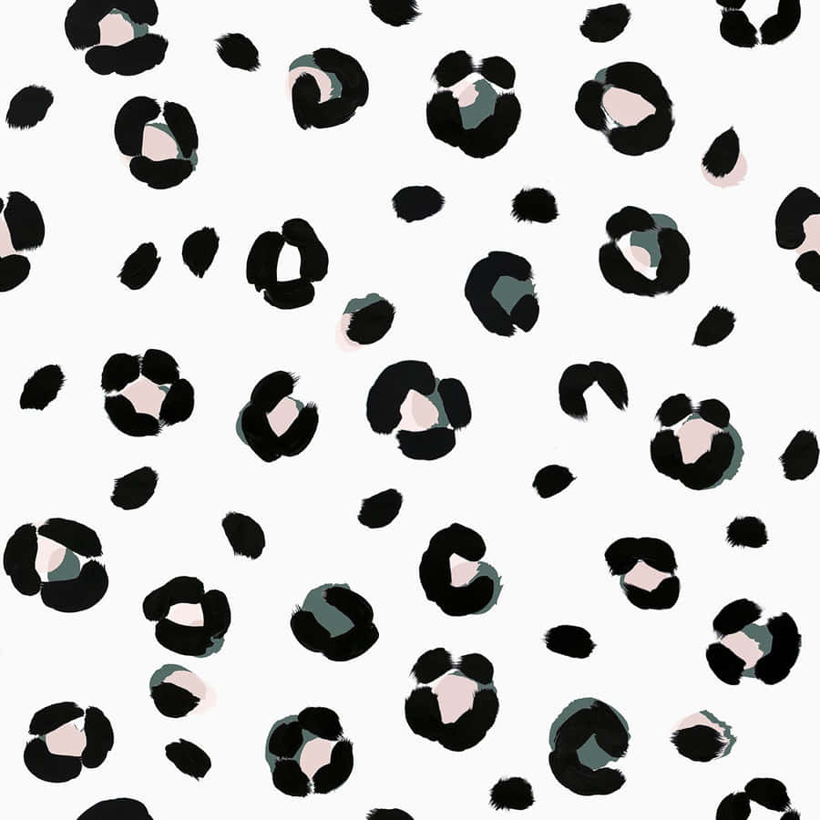 White Leopard Print Painting Wallpaper
