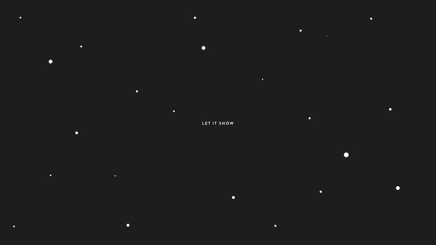 White Snow Black Background Aesthetic Tablet Wallpaper