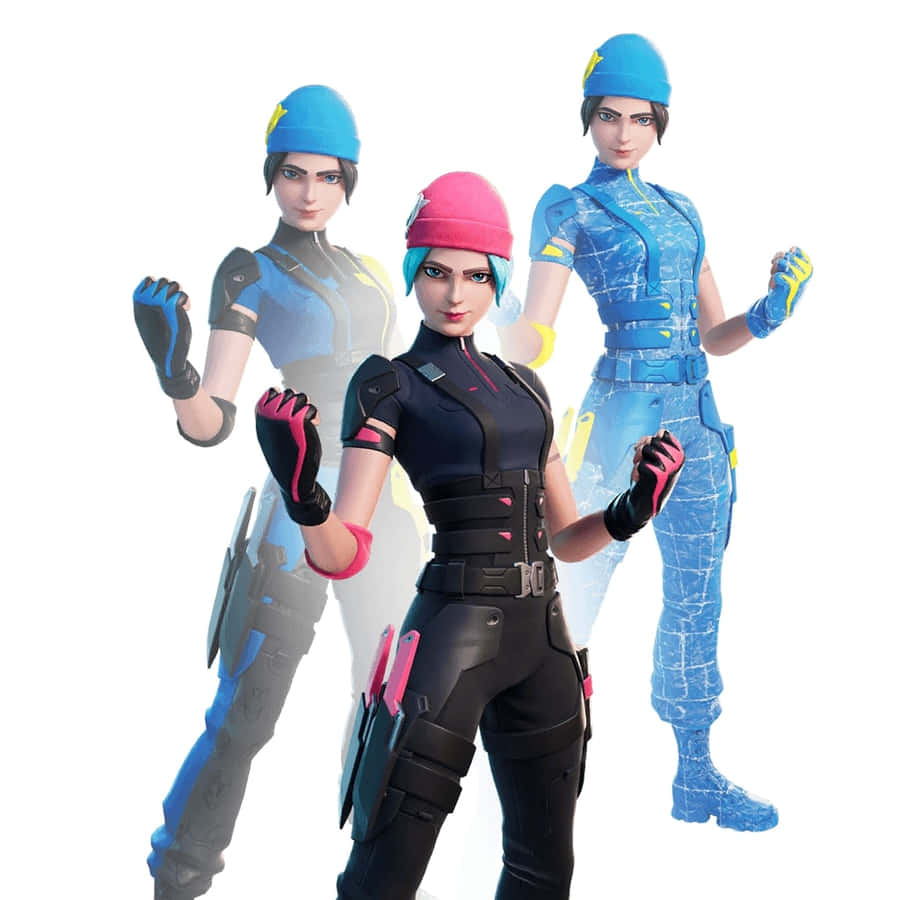 Wildcat Fortnite Three Skins Plain White Wallpaper