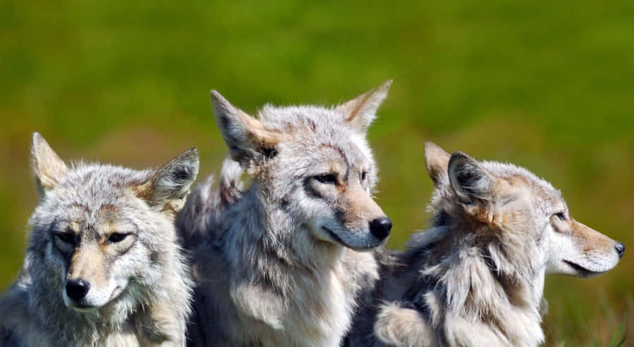 Wolf Pack In Meadow Wallpaper