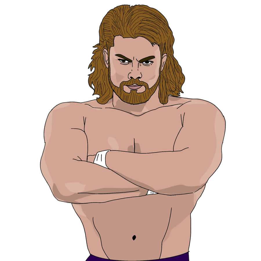 Wrestler Brian Pillman Vector Art Wallpaper