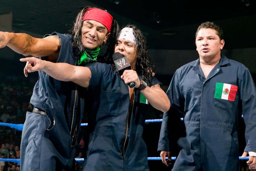 Wrestling_ Trio_ Performance_ Mexico_ Flag Wallpaper