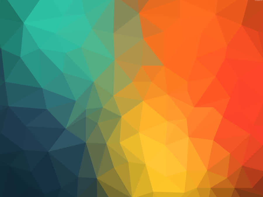 Yellow, Orange, And Teal Polygon Art Wallpaper