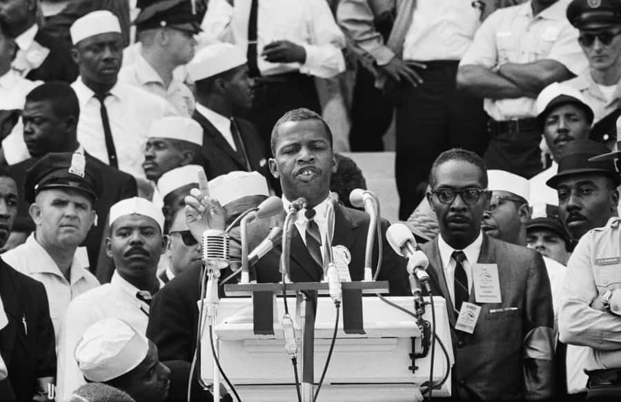 Young John Lewis Making A Speech Wallpaper