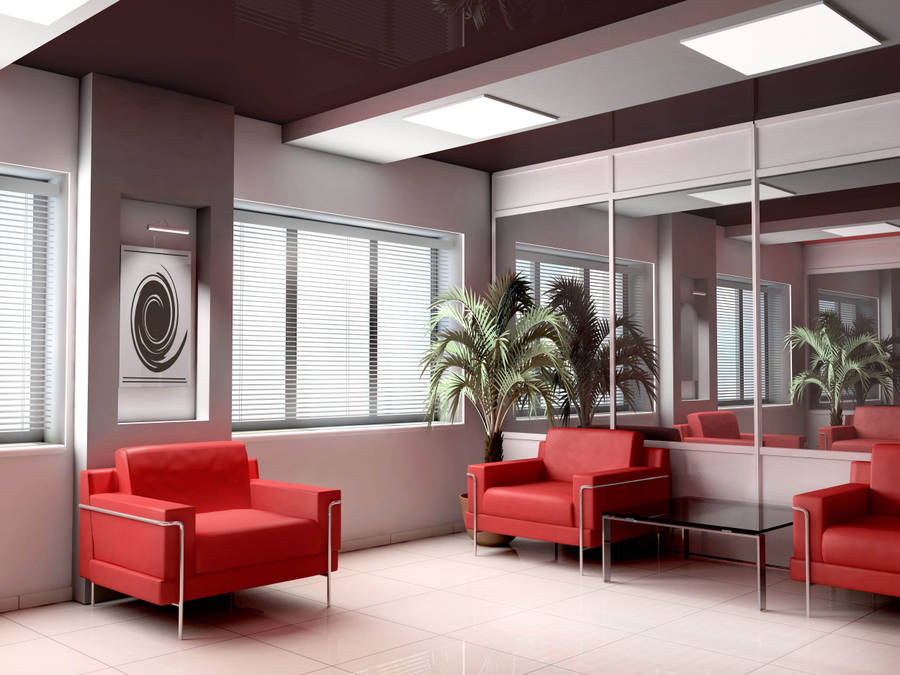 Zoom Background Office With Sofas Wallpaper