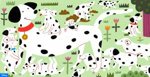 101 Dalmatians Garden Art Wallpaper