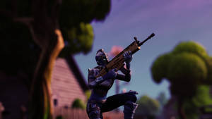 1080 Fortnite Character Taking A Shot Wallpaper