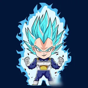 1080x1080 Vegeta Blue Chibi Digital Illustration Wallpaper