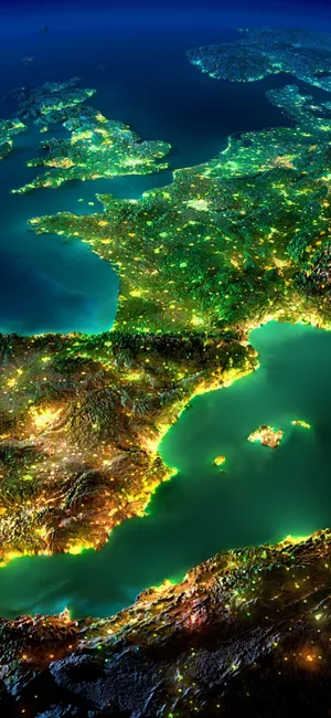 1080x2340 4k Neon City Lights Aerial View Wallpaper