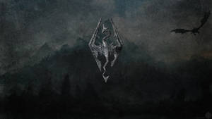 1920 X 1080 Skyrim Dragon Logo Wallpaper