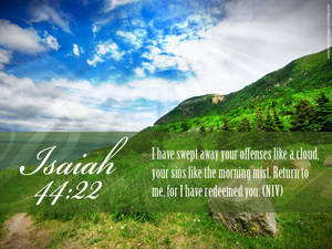 1920x1080 Hd Biblical Isaiah 44:22 Wallpaper