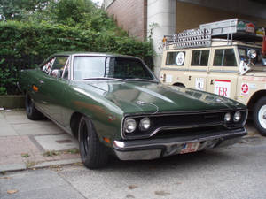 1970 Plymouth Road Runner Dark Green Wallpaper