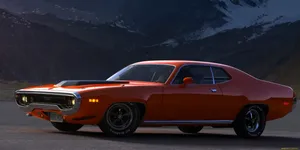 1971 Plymouth Roadrunner Gtx Graphic Art Wallpaper