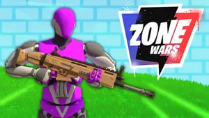 1v1lol Pink Player Character Machine Gun Wallpaper