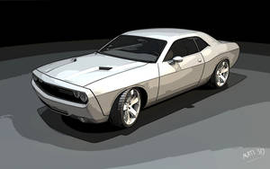 2009 White Challenger Dodge Iphone Wallpaper