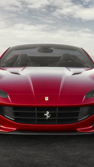 2018 Red Portofino Ferrari Phone Close Up Shot Wallpaper