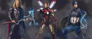 2560 X 1080 Marvel Avengers Top Super Heroes Wallpaper
