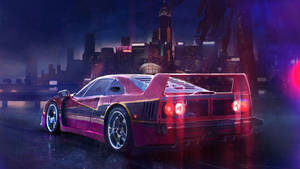 2560 X 1440 Car Ferrari F40 Purple Aesthetic Wallpaper