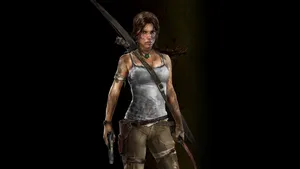 2560 X 1440 Tomb Raider Black Aesthetic Lara Croft Wallpaper