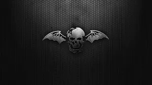 2560x1440 Black Skeleton Head Wings Wallpaper