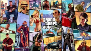 2560x1440 Gta 5 Various Scenes And Characters Wallpaper