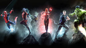 2560x1440 Marvel Heroes With Aura Wallpaper