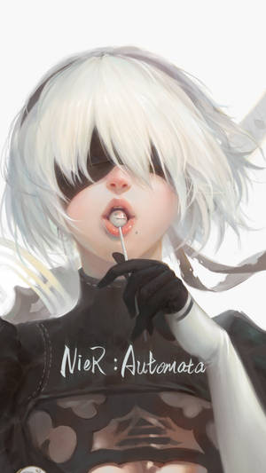 2b And Her Lollipop Wallpaper