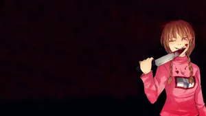 2d Anime Graphic With Bold Black And Red Colors Wallpaper