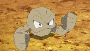 2d Pokemon Geodude On Ground Wallpaper