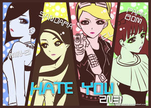 2ne1 Cartoon Art Wallpaper