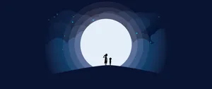 3440x1440 Minimalist Full Moon Children Wallpaper