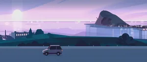 3440x1440 Minimalist Landscape Art Wallpaper