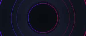 3440x1440 Neon Circles Dark Background Wallpaper