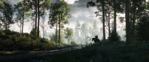 3440x1440 Witcher Geralt By The Forest Stream Wallpaper