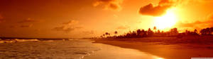 3840x1080 Hd Dual Monitor Beach Sunset Wallpaper
