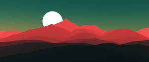 3840x1600 Red Mountain Ranges Digital Art Wallpaper