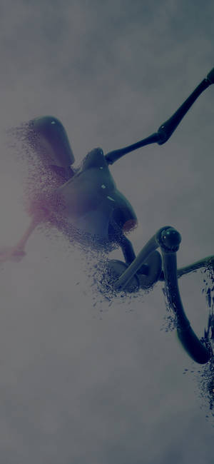 3d Apple Iphone Disintegrating Robot Wallpaper