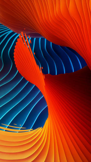 3d Apple Iphone Orange And Blue Wallpaper