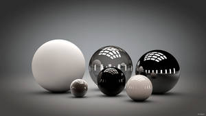 3d Black White Balls Wallpaper