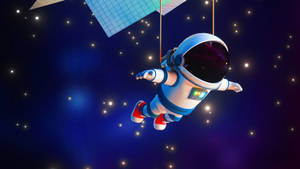 3d Cartoon Astronaut Wallpaper