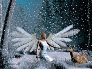 3d Christmas Angel Wallpaper