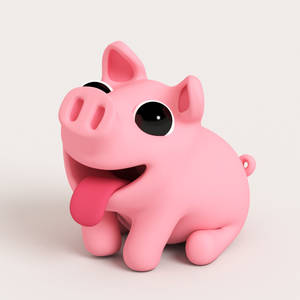 3d Clay Pig Kawaii Ipad Wallpaper